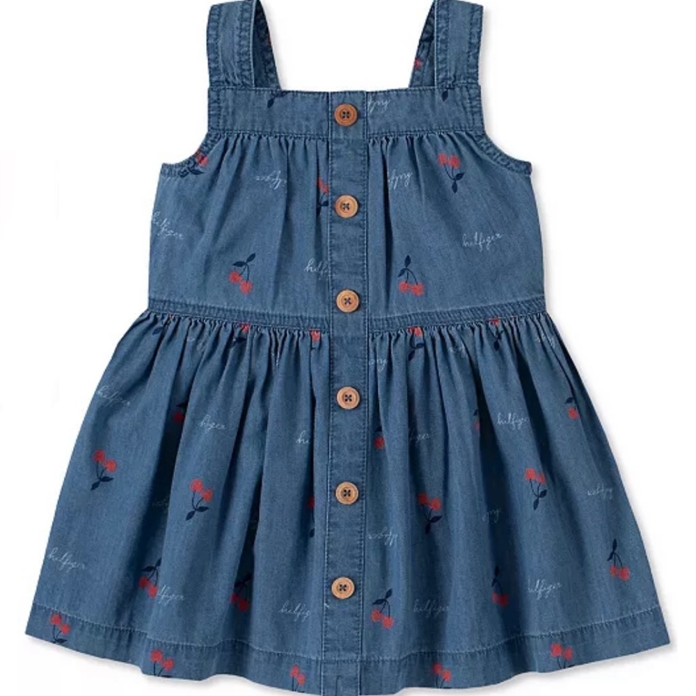 Tommy Hilfiger Baby Girl Denim Cherry Print Dress